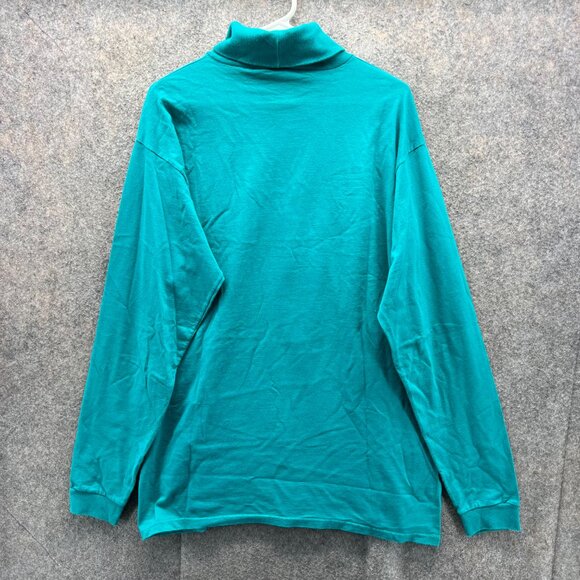 Vintage Adidas Sweater Mens Large Teal Blue Pullover Fleece Turtle Neck Y2K USA - Picture 7 of 10